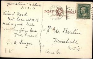 Jamestown ND Fifth Ave c1910 Postcard