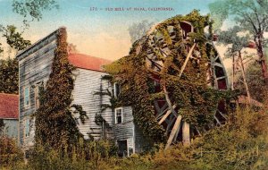 NAPA, CA California    OLD MILL~Water Wheel      c1910's Postcard