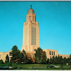 c1960s Lincoln, NE State Capitol Beautiful Art Deco Architecture Chrome PC A316