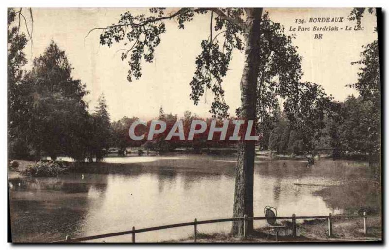 Old Postcard Bordeaux Bordeaux Park Lake