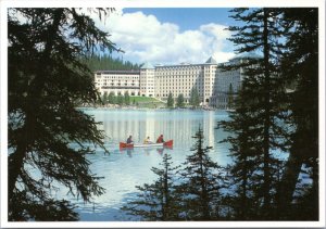 Postcard Canada Alberta Hotel Chateau Lake Louise view from across lake