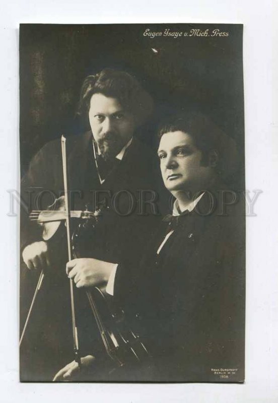 286564 Mikhail PRESS & YSAYE Famous Violinist Vintage PHOTO PC