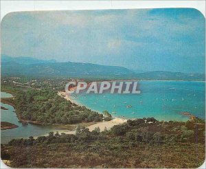 Postcard Modern San Cipriano Panorama of Corsica A Long Littoral ribbon hemme...