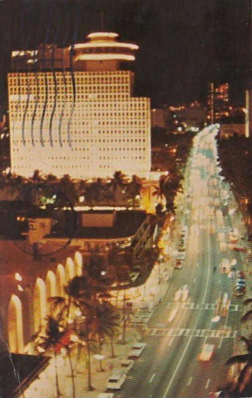 Hawaii Waikiki Kalakaua Avenue With Business Plaza Top Of Waikiki Restaurant ...