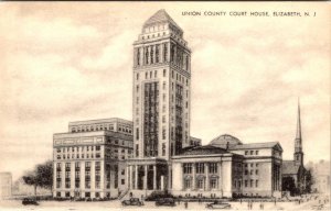 Elizabeth, NJ New Jersey  UNION COUNTY COURT HOUSE Courthouse MAYROSE Postcard