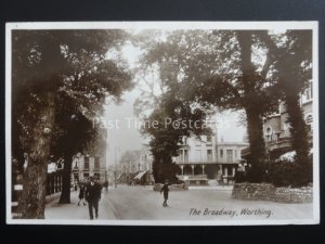 West Sussex WORTHING The Broadway c1908 Old RP Postcard