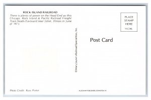 Rock Island Freight Train Joliet Illinois Postcard Railroad Train