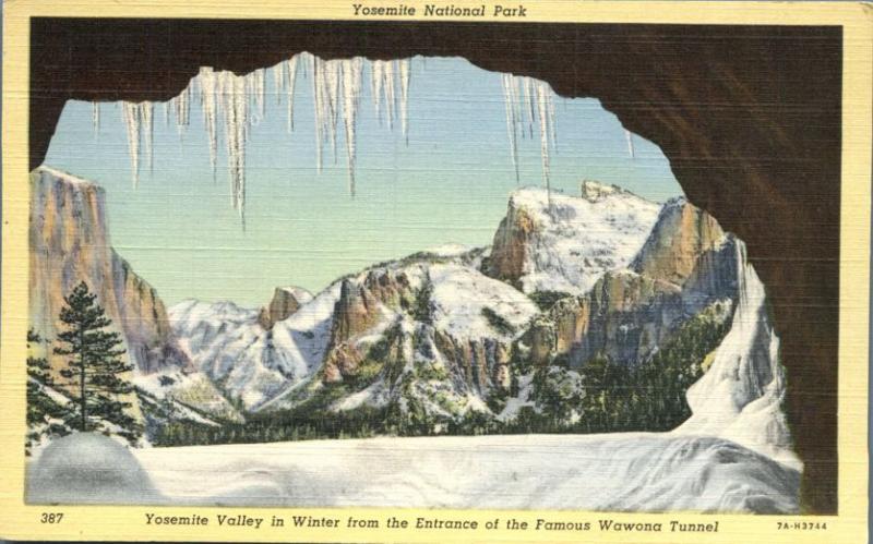 Yosemite Valley view from Wawona Tunnel - California - Linen