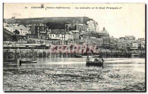 Postcard Old Treport Calvary and the Quai Francois 1er