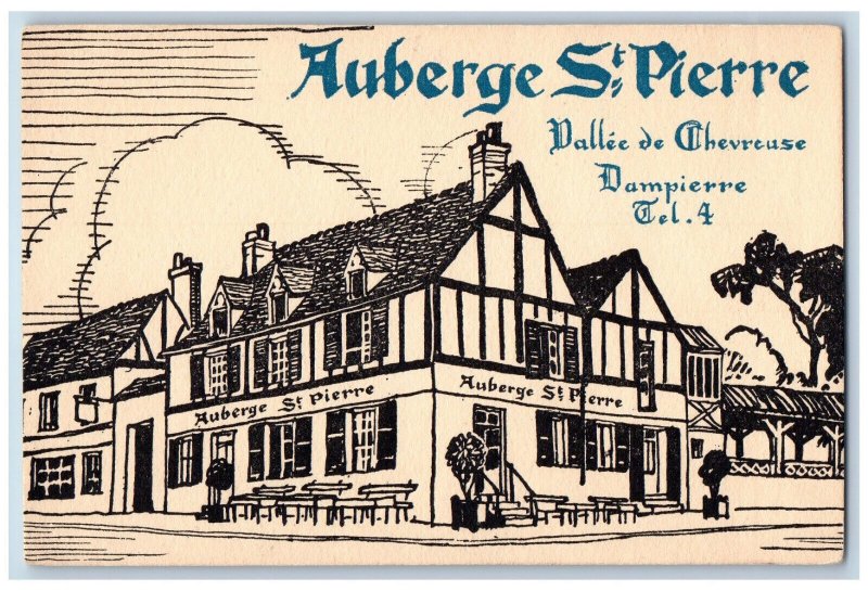 Dampierre-en-Yvelines France Postcard Auberge St. Pierre Chevreuse Valley c1905