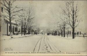 Canaan NH Main St. in Winter c1910 Postcard