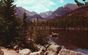 Postcard Bear Lake  Long's peak In Background Rocky Mountain National Park CO