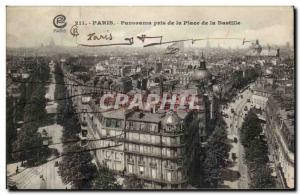 Paris Old Postcard Panorama taken from the Place de la Bastille