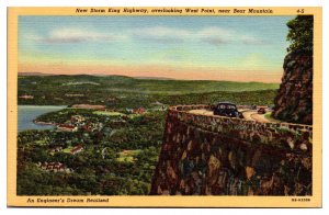 VTG New Storm Kings Highway Overlooking West Point, Near Bear Mtn, NY Postcard