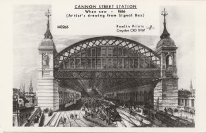 Cannon Street Victorian Railway Station Signal Box Drawing Postcard