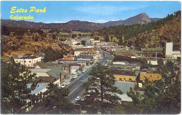 Elk Horn Avenue in Estes Park Colorado CO, 1966 Chrome