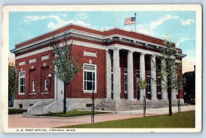 Virginia Minnesota MN Postcard United States Post Office Building Exterior 1920