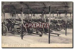 Postcard Ancient Army at the front reserve guns Park