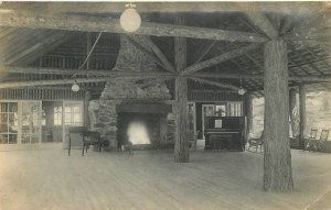 Postcard California Crestline Big Bend RPPC 1917 Camp Radford interior 23-9481