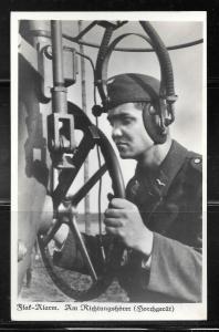 Mint WW2 RPPC Postcard Germany Luftwaffe Airforce Radar Listening Eye Soldier