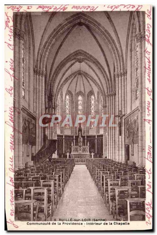 Old Postcard Ruillé-sur-Loir Communate De La Providence From Inside The Chapel