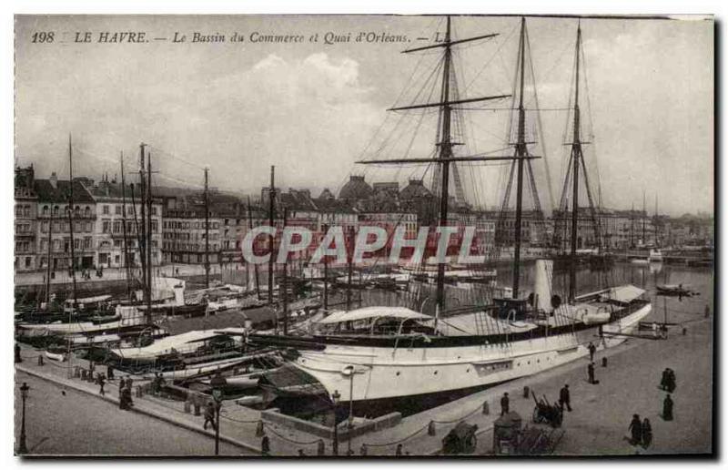 Le Havre - the Basin Commercial and Quay D & # 39Orleans - Old Postcard