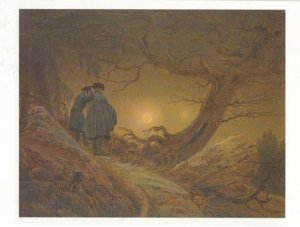 Casper Friedrich Two Men Contemplating The Moon Old Victorian Painting Postcard
