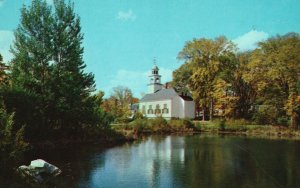 Postcard Reflections And Methodist Church Sandwich New Hampshire NH Rudy's Pub