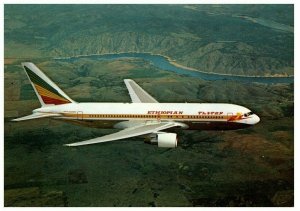 Aerial View Ethiopian Boeing 767 200 Airplane Postcard