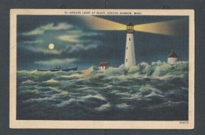 Ca 1926 Post Card Boston MA Graves Light House