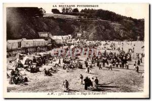Old Postcard Picturesque Brittany Binic Beach From & # 39Avant Port