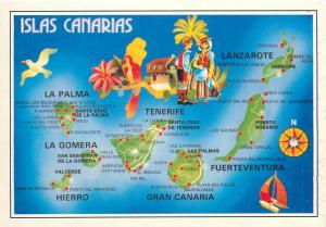 Lot 3 map maps postcards Spain Isla de La Palma Tenerife Islas Canarias