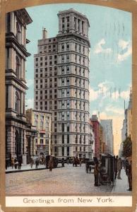 NEW YORK CITY NY~ST PAUL BUILDING BROOKLYN~E L THEOCHROM SRS PUBL POSTCARD 1910