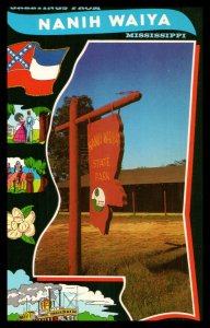 Nanih Waiya State Park, Old State Flag, Mississippi Postcard