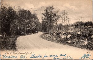 Postcard NJ Scotch Plains - A Lonely Road - Bicyclist