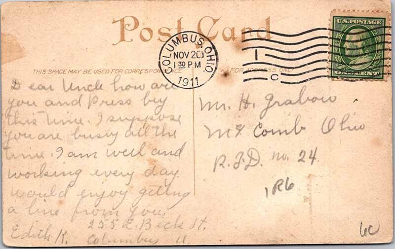 Postcard DAM SCENE Columbus Ohio OH AM3485