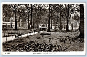 London England Postcard Berkeley Square Mayfair 1953 Vintage RPPC Photo