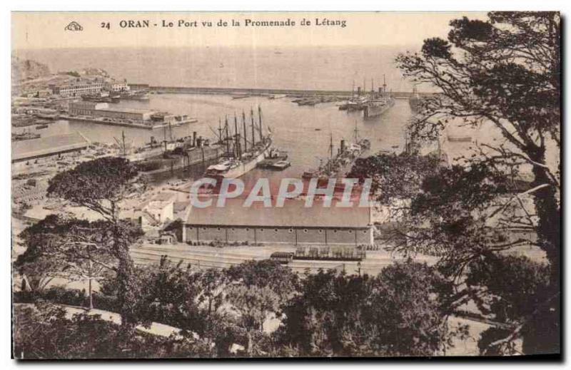 Old Postcard Algeria Oran seen harbor promenade of pond