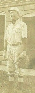 Postcard RPPC Baseball Player with Catcher's Mitt, C on Jersey  2 x 4.25     S6