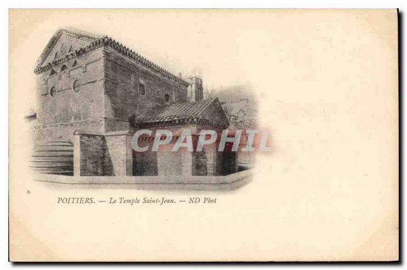 Old Postcard Poitiers Temple St. John