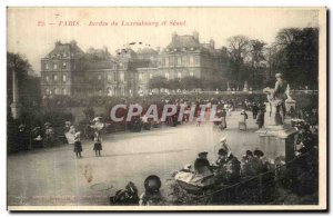 Old Postcard Paris Jardins Du Luxembourg and Senat Children