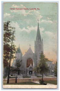 1910 Calvary Episcopal Church Exterior Roadside Louisville Kentucky KY Postcard