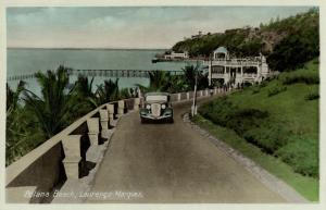 mozambique, LOURENÇO MARQUES, Polona Beach, Car (1930s) Postcard