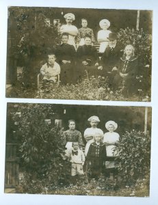 Denmark. 2 Postcard. Photo.+_ 1900. Baking Family In The Garden. Unposted