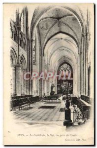 Old Postcard Sens The Cathedral Nave Choir shooting