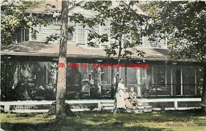 WI, Genesee, Wisconsin, Residence, Home, Women Sitting on Steps, 1910 PM