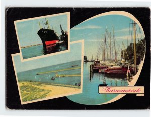 Postcard Hafaneinfahrt Warnemünde Germany