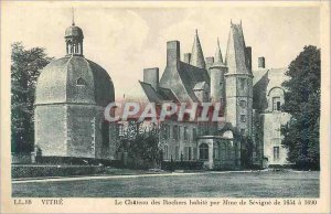 Postcard Old Glass Le Chateau des Rochers live by Madame de Sevigne 1654 1690