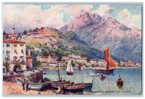 c1910 Boats on the Side, Menton Garavan Vue Du Port Oilette Tuck Art Postcard