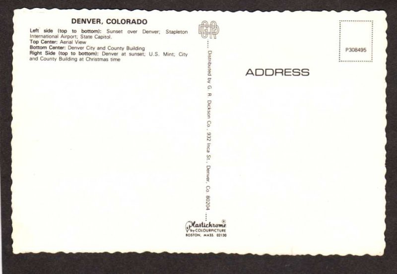 CO Greetings From Denver Colorado Postcard Stapleton Airport Multi View